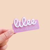 Curly Font Name Badge